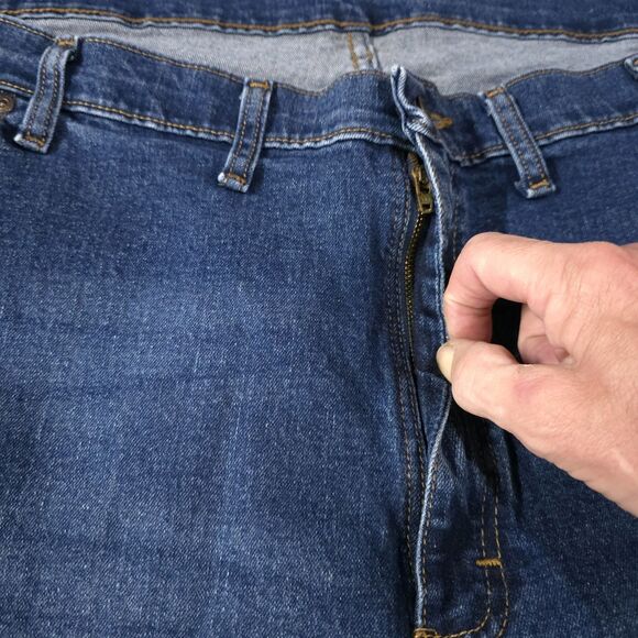 Bootcut Relaxed Fit Jeans Mens 48x30 Med Wash High Rise Stretch Comfort Western - Picture 16 of 16